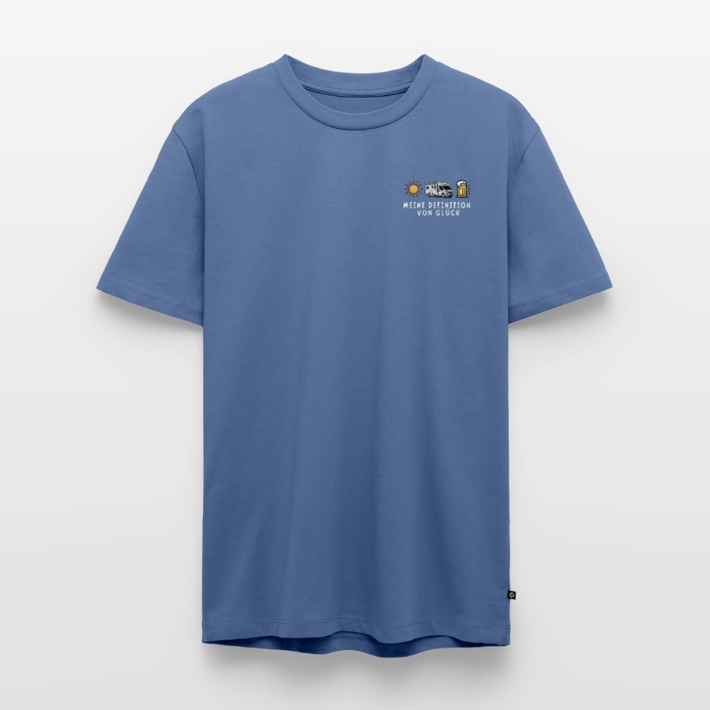 Definition von Glück - Herren Camping T-Shirt - Wohnmobil - Taubenblau