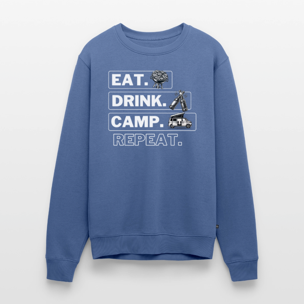 Camping Kreislauf - Herren Camping Sweatshirt - Bulli - Taubenblau