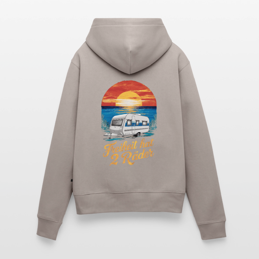 SPOD - Freiheit hat 2 Räder - Damen Camping Hoodie - Wohnwagen - Taupe