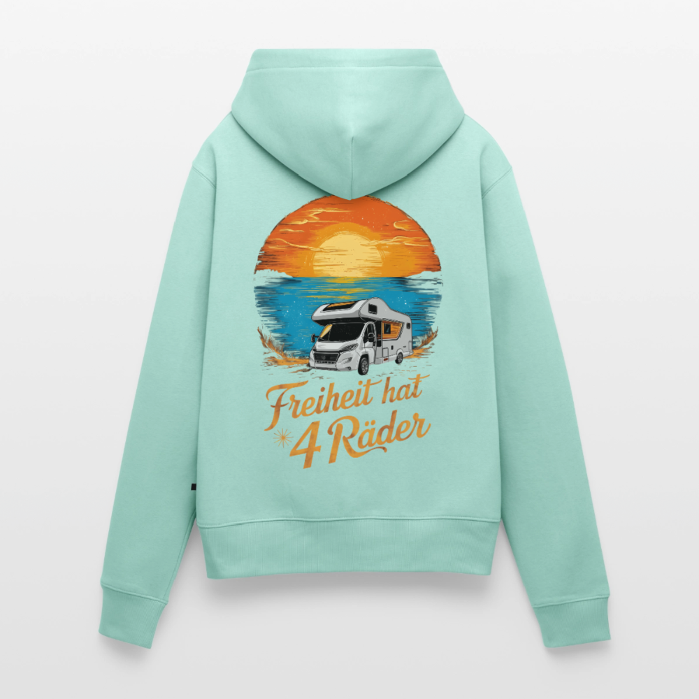 SS - Freiheit hat 4 Räder - Damen Camping Hoodie - Wohnmobil - Mint