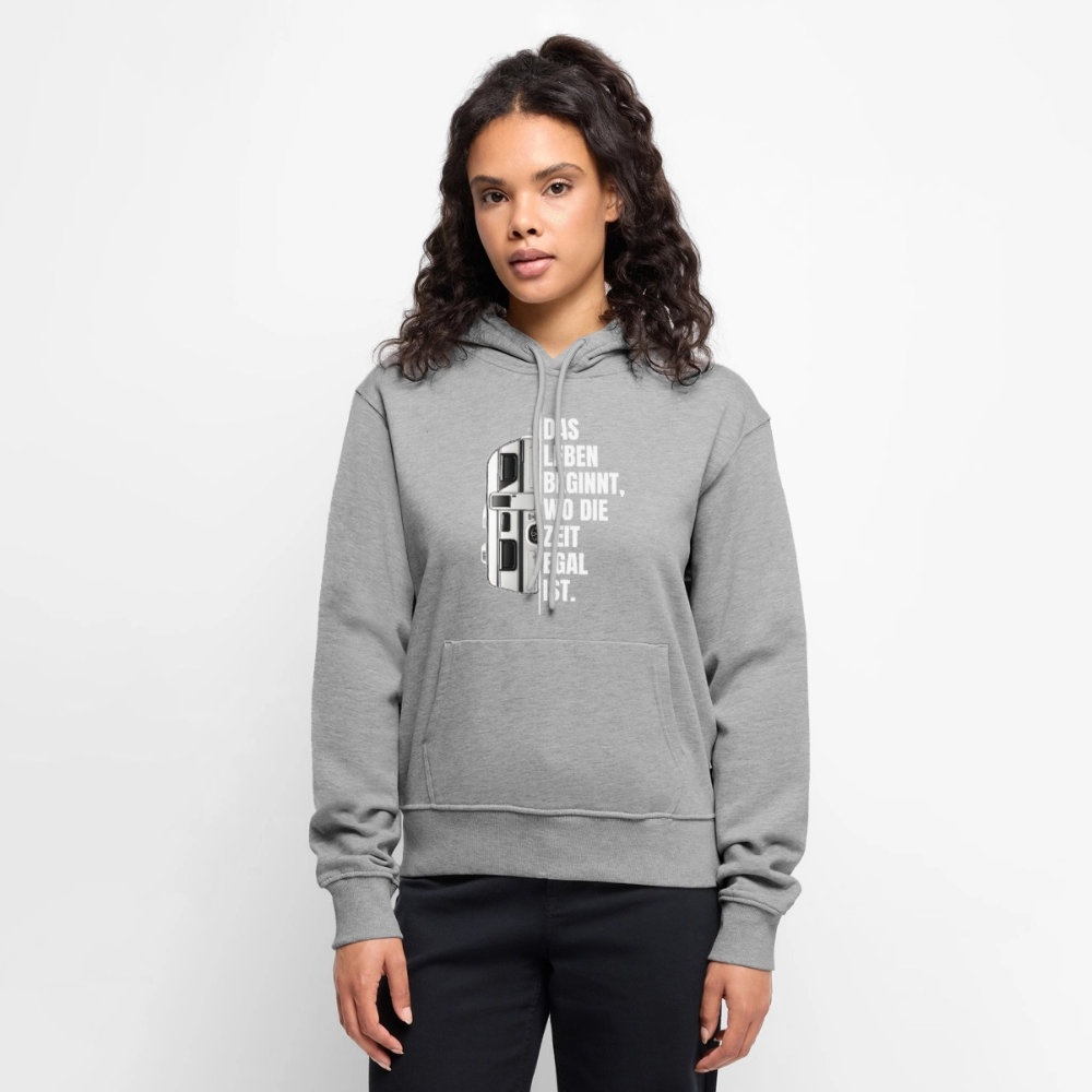 SPOD - Camping ist Zeitlos - Damen Camping Hoodie - Wohnwagen - Grau meliert