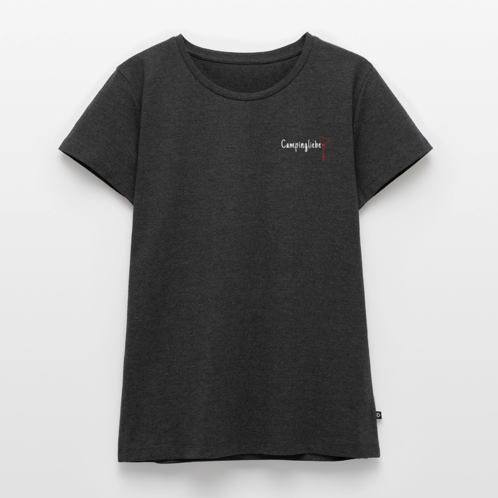 Campingliebe Ballon - Damen Camping T-Shirt - Anthrazit meliert
