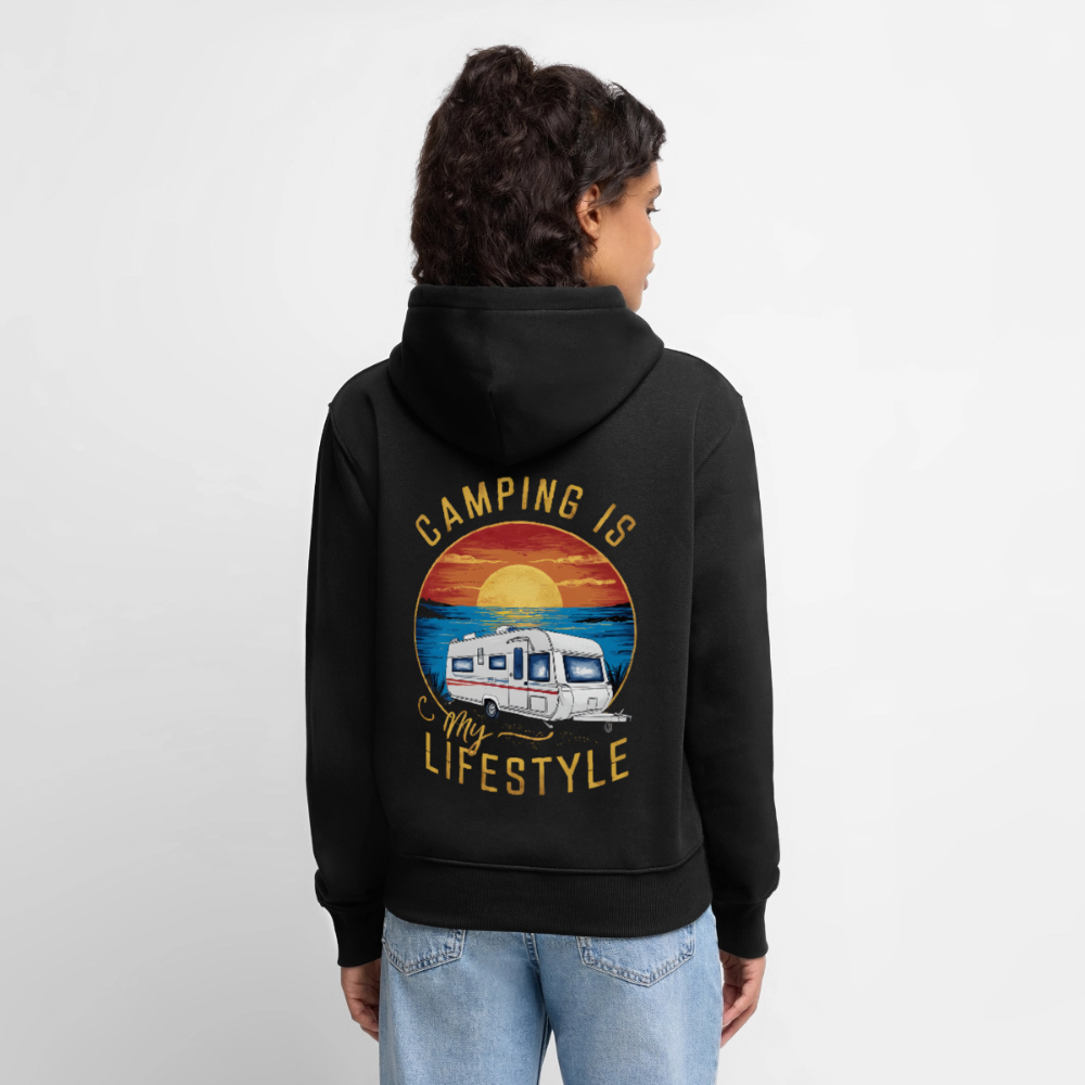 SPOD - Camping my Lifestyle - Damen Camping Hoodie - Schwarz