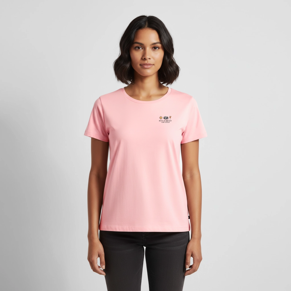 Definition von Glück - Damen Camping T-Shirt - Wohnwagen - Rosa