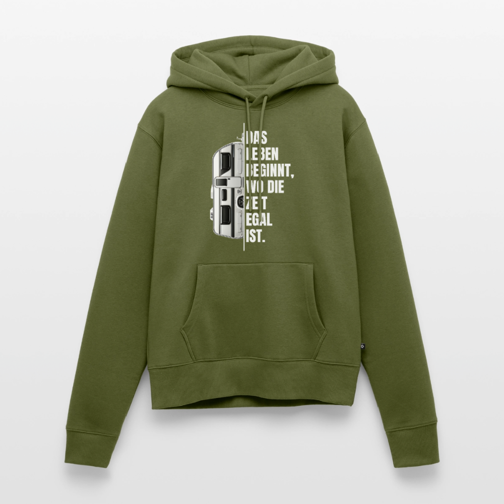 SPOD - Camping ist Zeitlos - Damen Camping Hoodie - Wohnwagen - Khaki