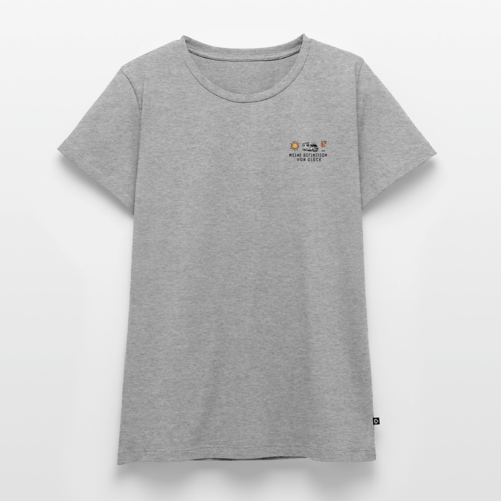 Definition von Glück - Damen Camping T-Shirt - Wohnmobil - Grau meliert