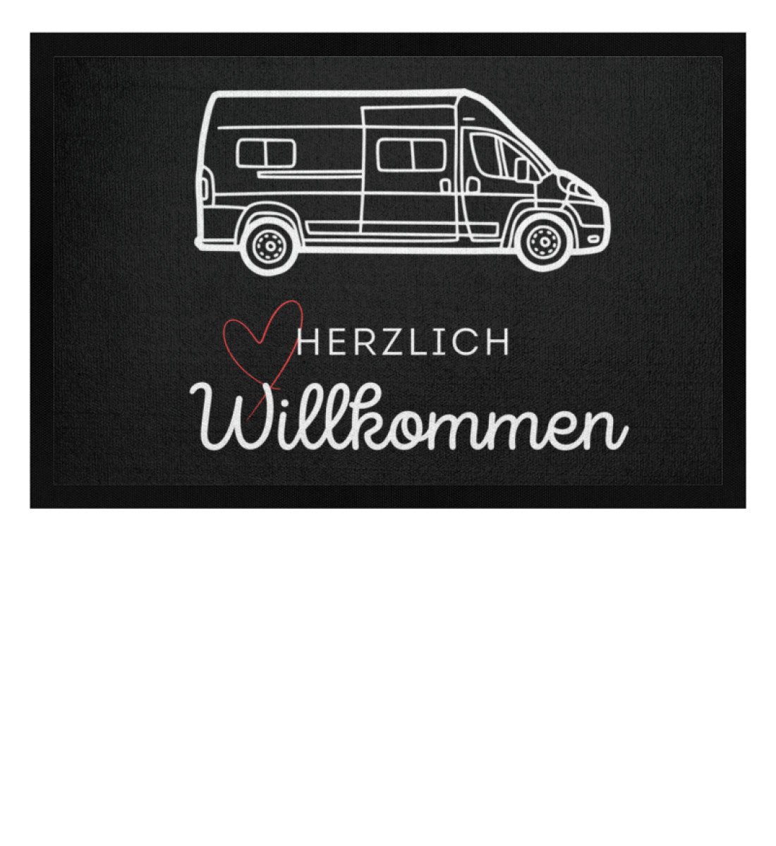 Herzlich Willkommen Van - Camping Fußmatte - LazyDonkeyDesign