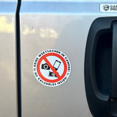 Warnaufkleber - Keine Wertsachen im Camper