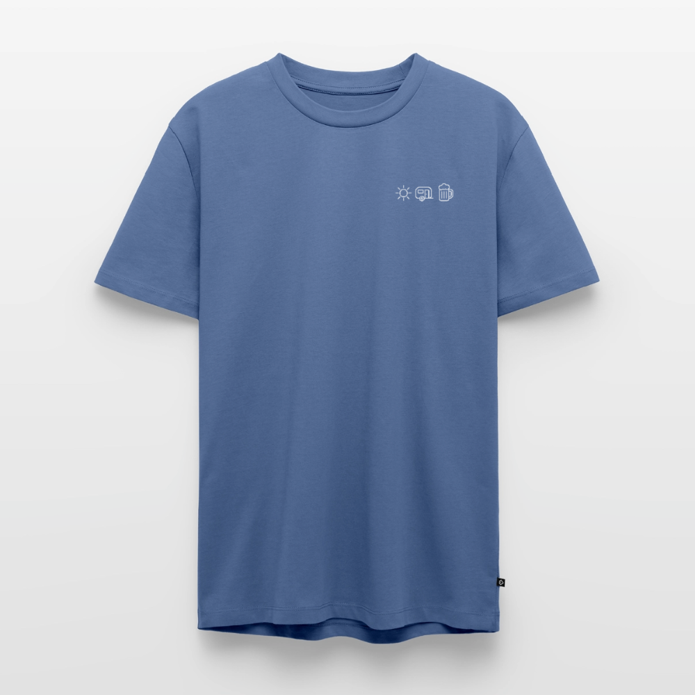 Sonne Wohnwagen Bier - Herren Camping T-Shirt - Taubenblau