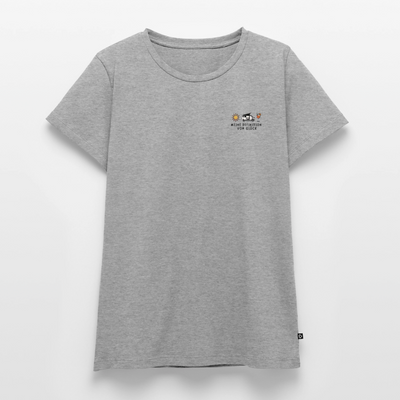Definition von Glück - Damen Camping T-Shirt - Bulli - Grau meliert