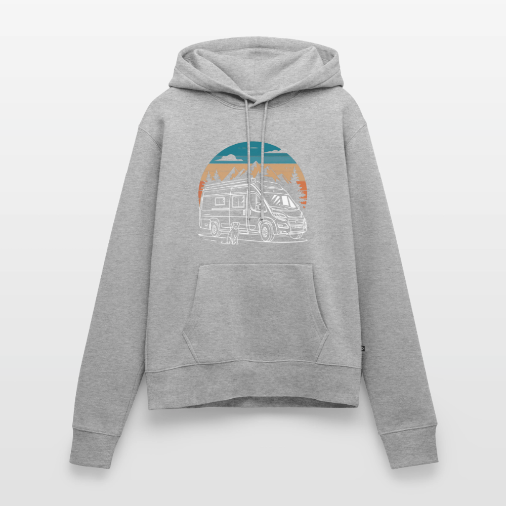 SPOD - Vanlife mit Hund - Damen Camping Hoodie - Grau meliert