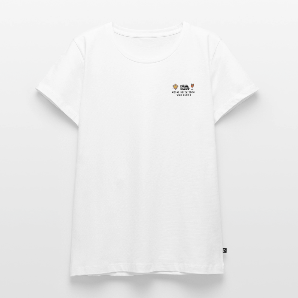Definition von Glück - Damen Camping T-Shirt - Wohnmobil - Weiß