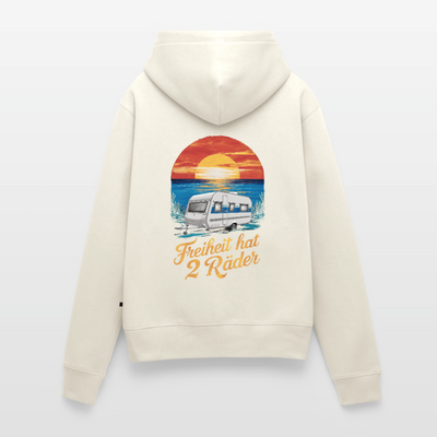 SPOD - Freiheit hat 2 Räder - Damen Camping Hoodie - Wohnwagen - Naturweiß