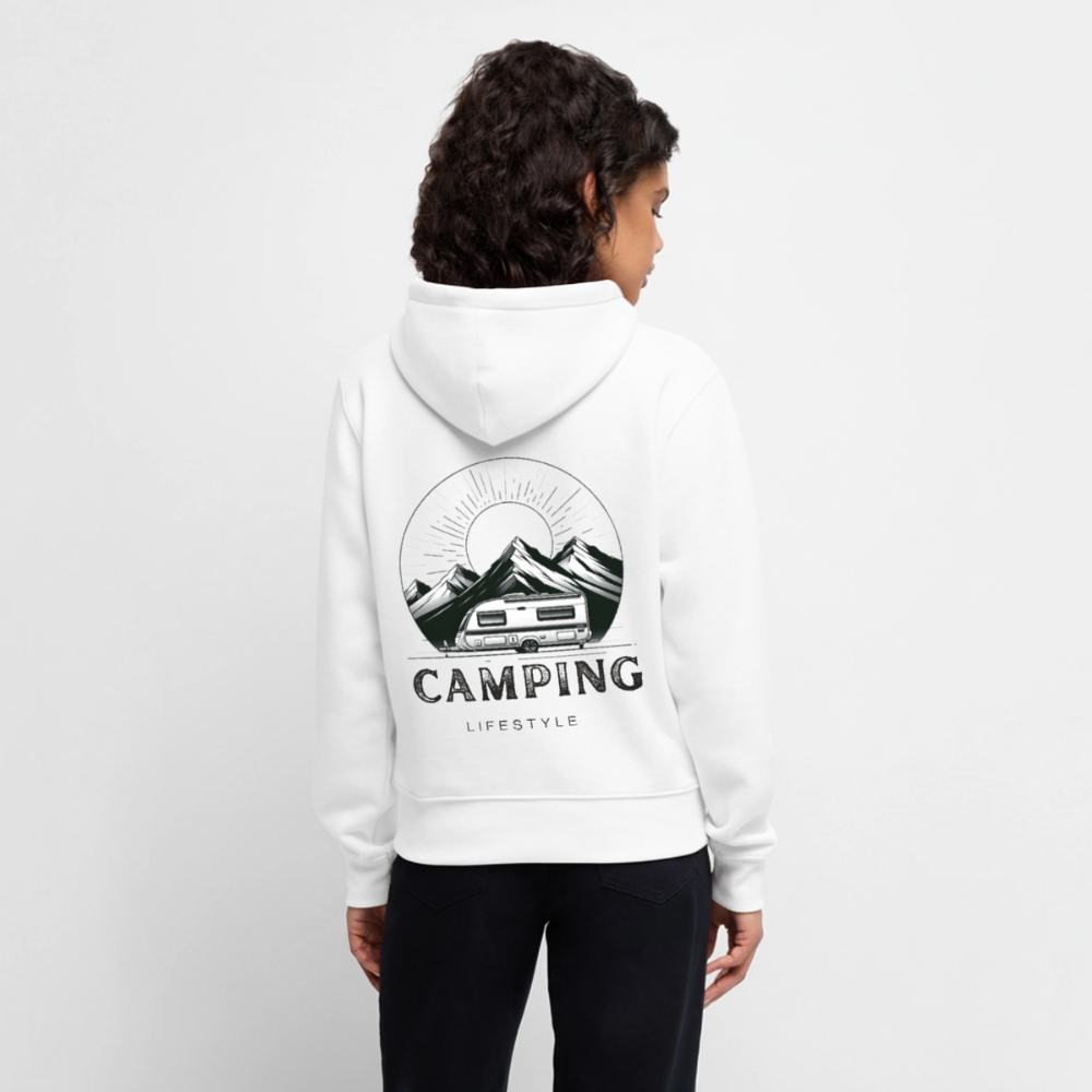 SPOD - Camping Lifestyle - Damen Camping Hoodie Wohnwagen - Weiß