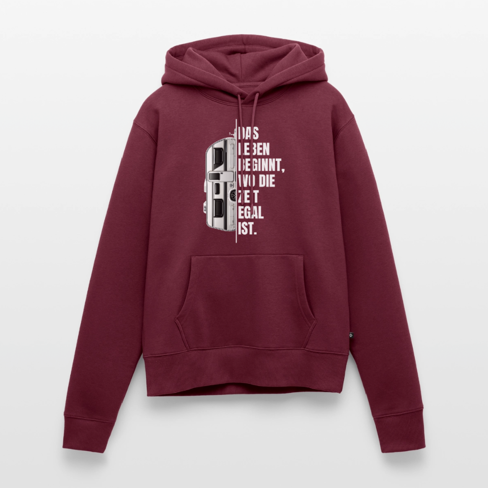 SPOD - Camping ist Zeitlos - Damen Camping Hoodie - Wohnwagen - Burgunderrot