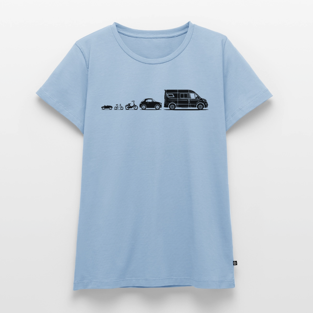 Evolution Vanlife - Damen Camping T-Shirt - Hellblau