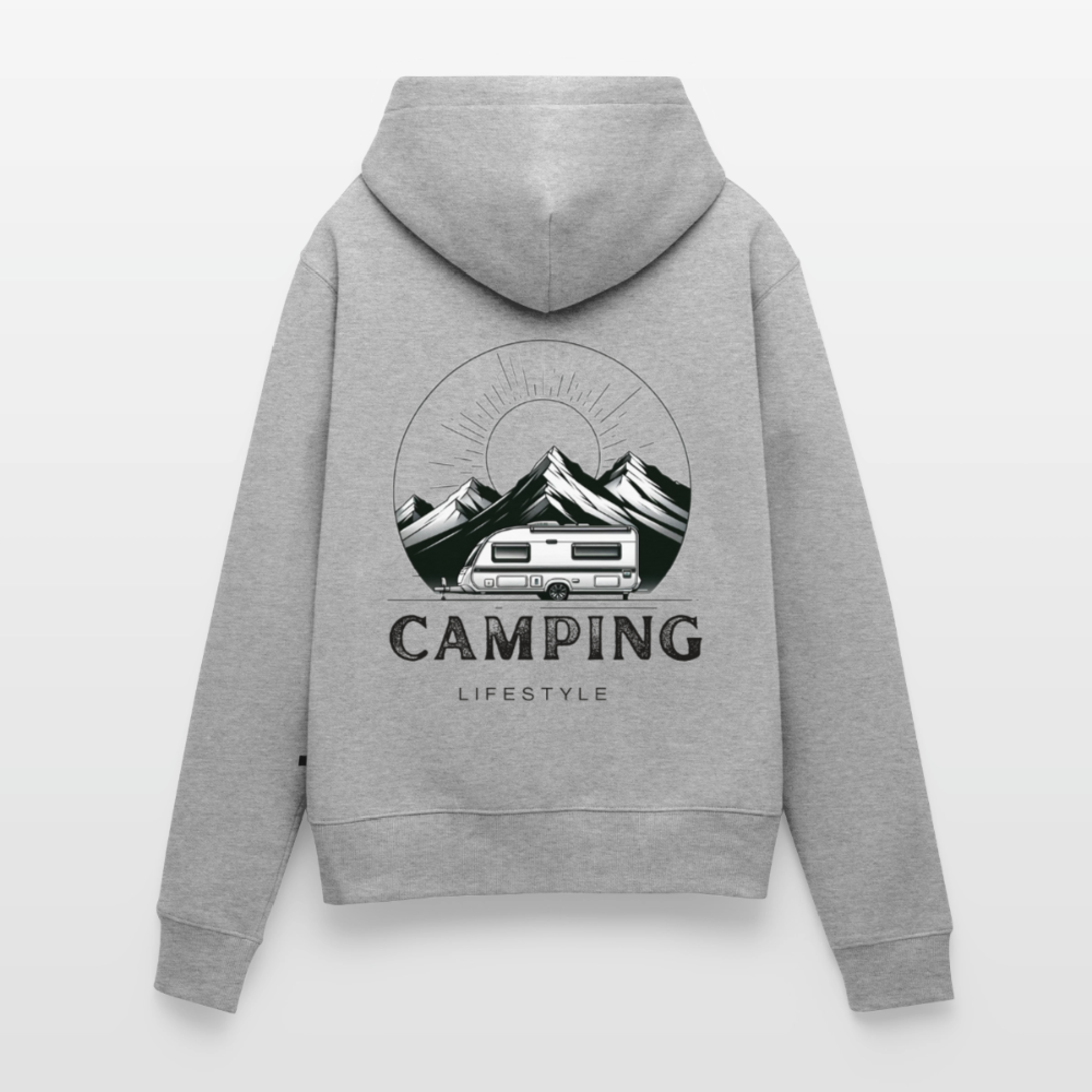 SPOD - Camping Lifestyle - Damen Camping Hoodie Wohnwagen - Grau meliert