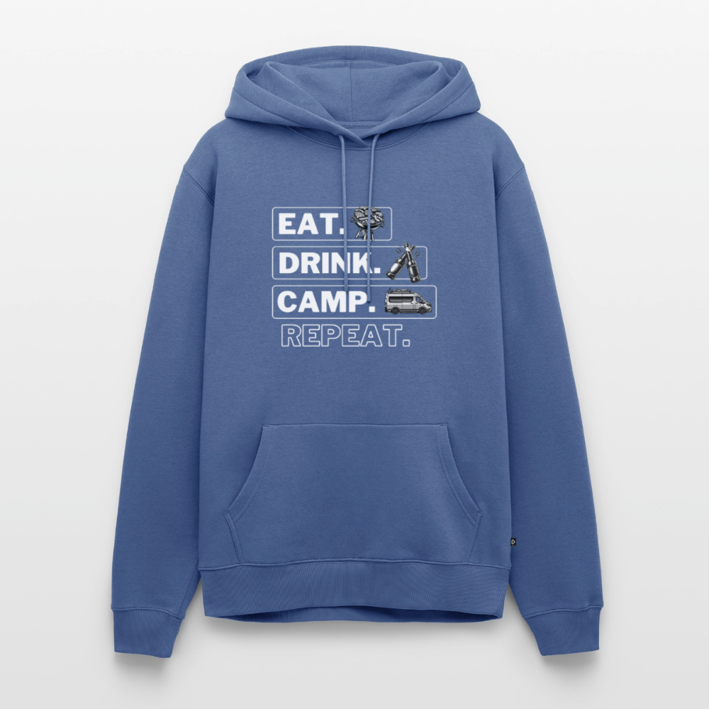 Eat Drink Camp - Herren Camping Hoodie - Vanlife - Taubenblau