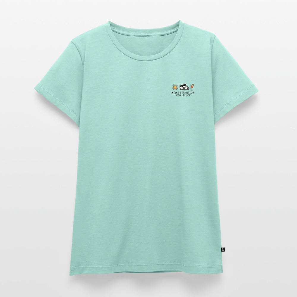 Definition von Glück - Damen Camping T-Shirt - Bulli - Mint 