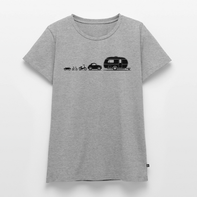 Evolution Wohnwagen - Damen Camping T-Shirt - Grau meliert