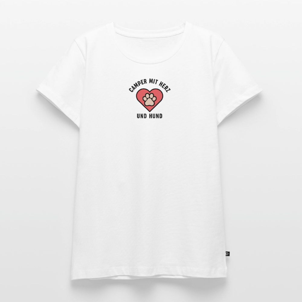 Herz und Hund - Damen Camping T-Shirt - Weiß