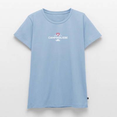 Wohnwagen Campingliebe - Damen Camping T-Shirt - Hellblau