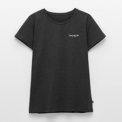 Campingliebe Ballon - Damen Camping T-Shirt - Anthrazit meliert