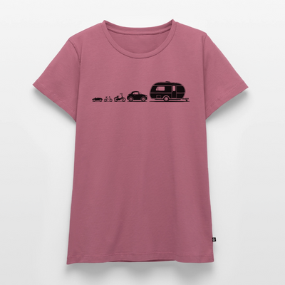 Evolution Wohnwagen - Damen Camping T-Shirt - Mauve